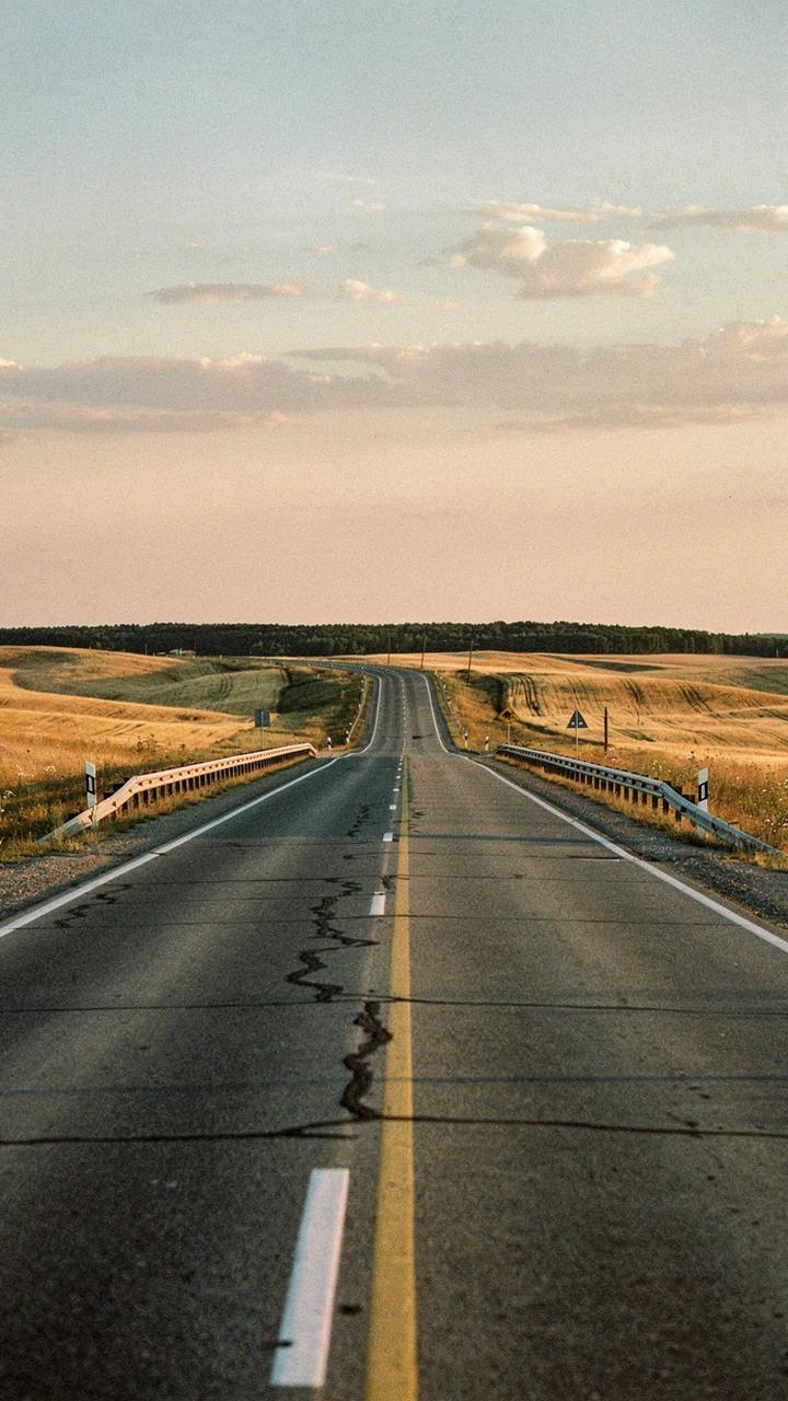 Intercity highway crossing the Ukrainian steppe on the Kyiv to Lviv corridor